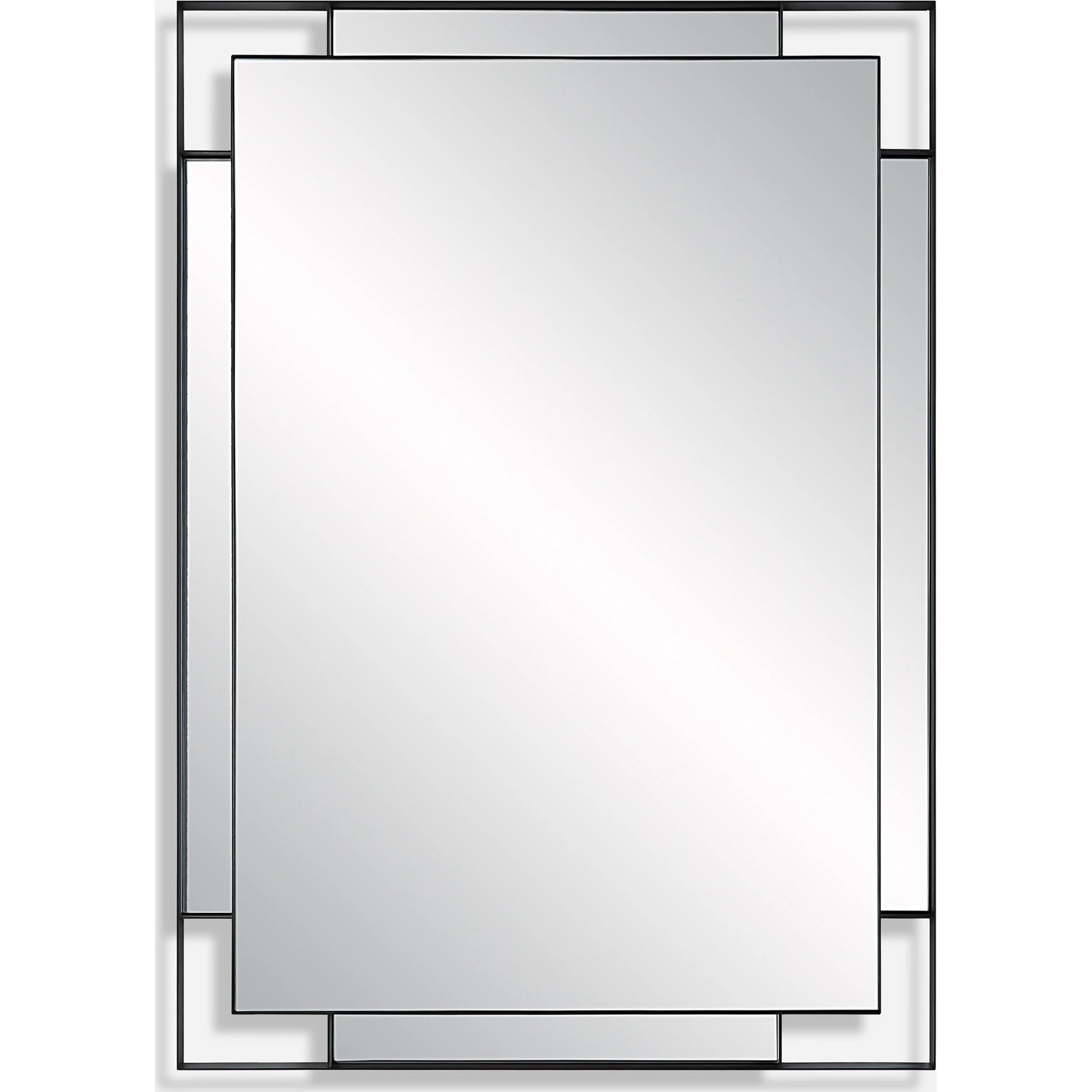 Stellan Mirror by Uttermost in black. Made from mirror, mdf, iron in a modern style.