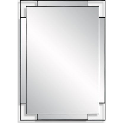 Stellan Mirror by Uttermost in black. Made from mirror, mdf, iron in a modern style.