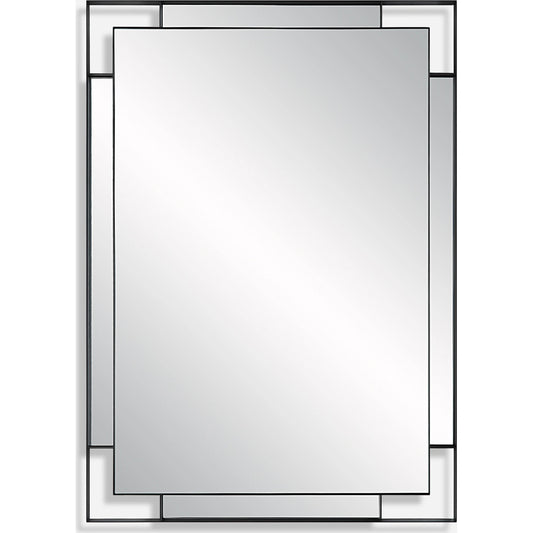 Stellan Mirror by Uttermost in black. Made from mirror, mdf, iron in a modern style.