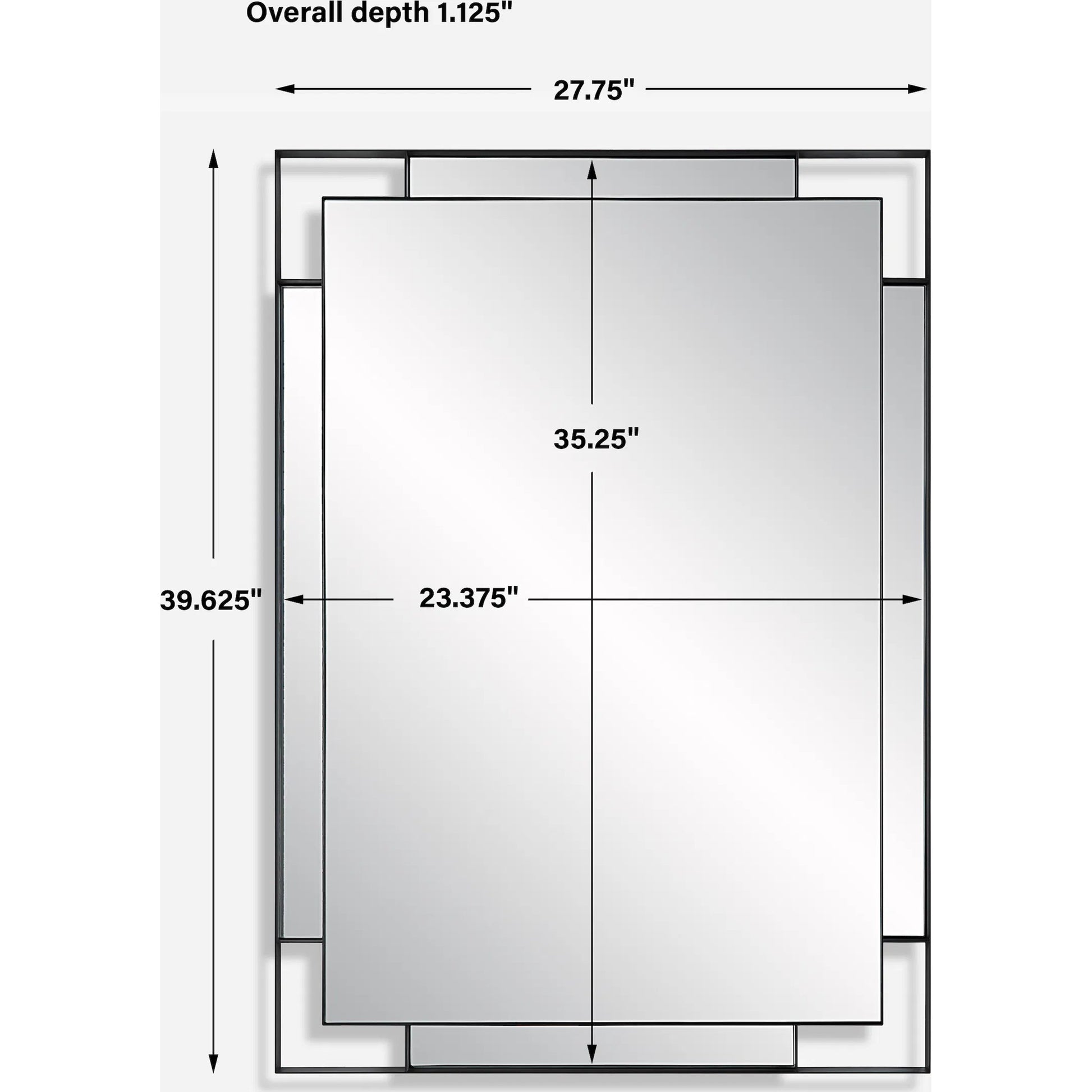 Stellan Mirror by Uttermost in black. Made from mirror, mdf, iron in a modern style.