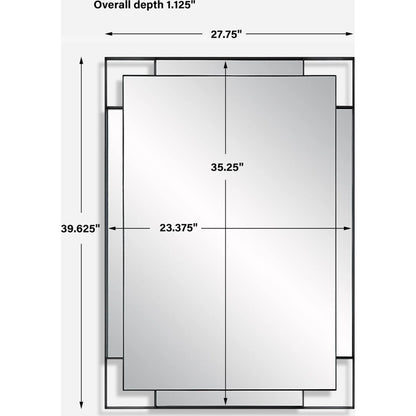 Stellan Mirror by Uttermost in black. Made from mirror, mdf, iron in a modern style.