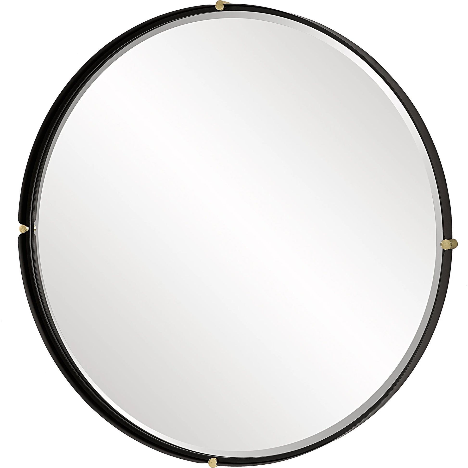 Bonded Round Mirror by Uttermost in gold. Made from iron, mirror, mdf, pine in a modern style.