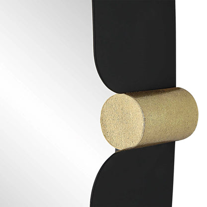 Bonded Round Mirror by Uttermost in gold. Made from iron, mirror, mdf, pine in a modern style.