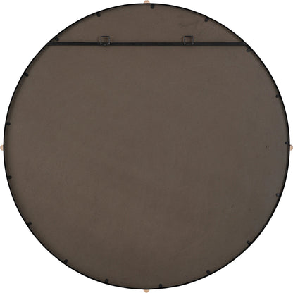 Bonded Round Mirror by Uttermost in gold. Made from iron, mirror, mdf, pine in a modern style.