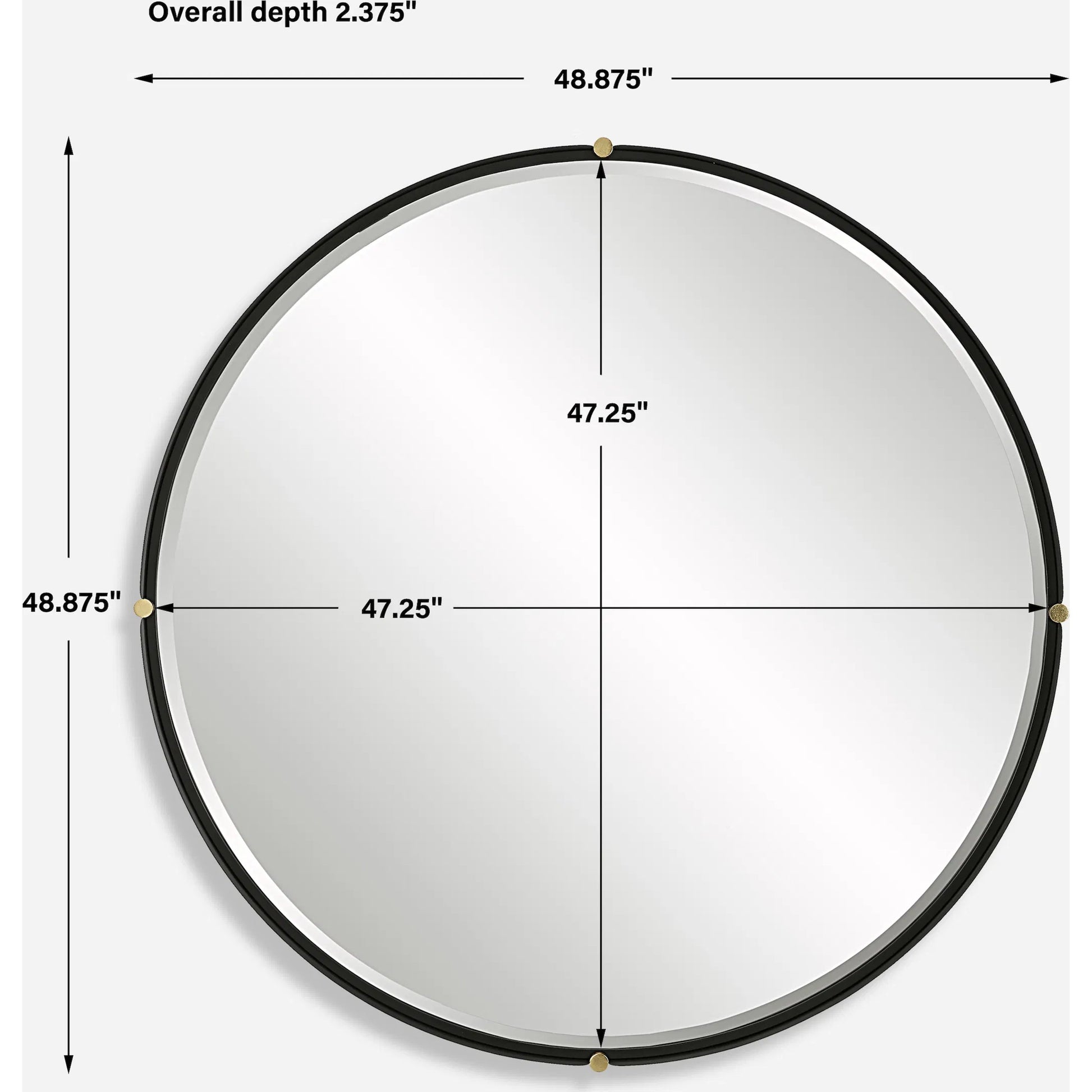 Bonded Round Mirror by Uttermost in gold. Made from iron, mirror, mdf, pine in a modern style.