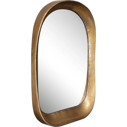 Bradano Arch Mirror by Uttermost in brass. Made from cast aluminum, glass, mdf in a modern style.