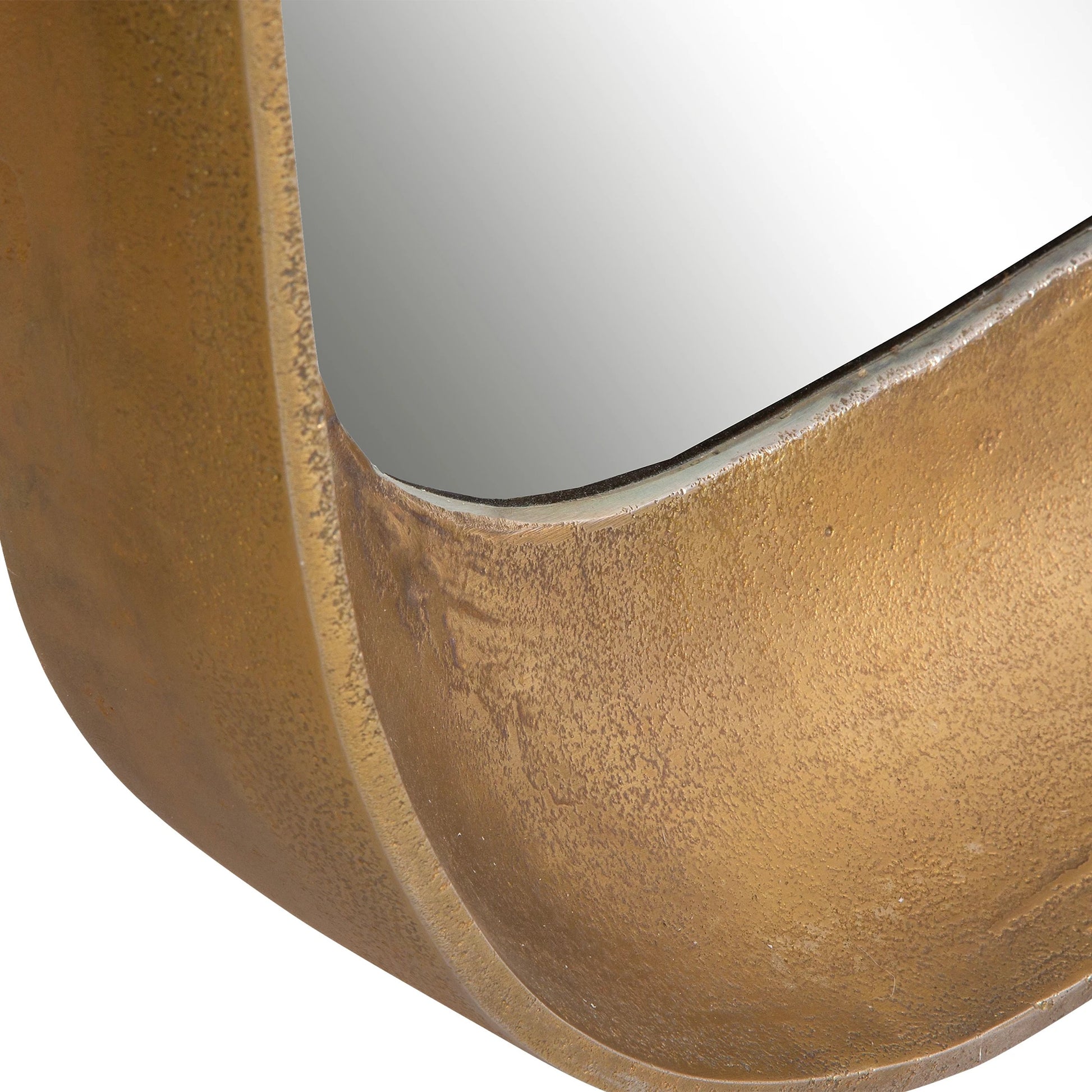 Bradano Arch Mirror by Uttermost in brass. Made from cast aluminum, glass, mdf in a modern style.