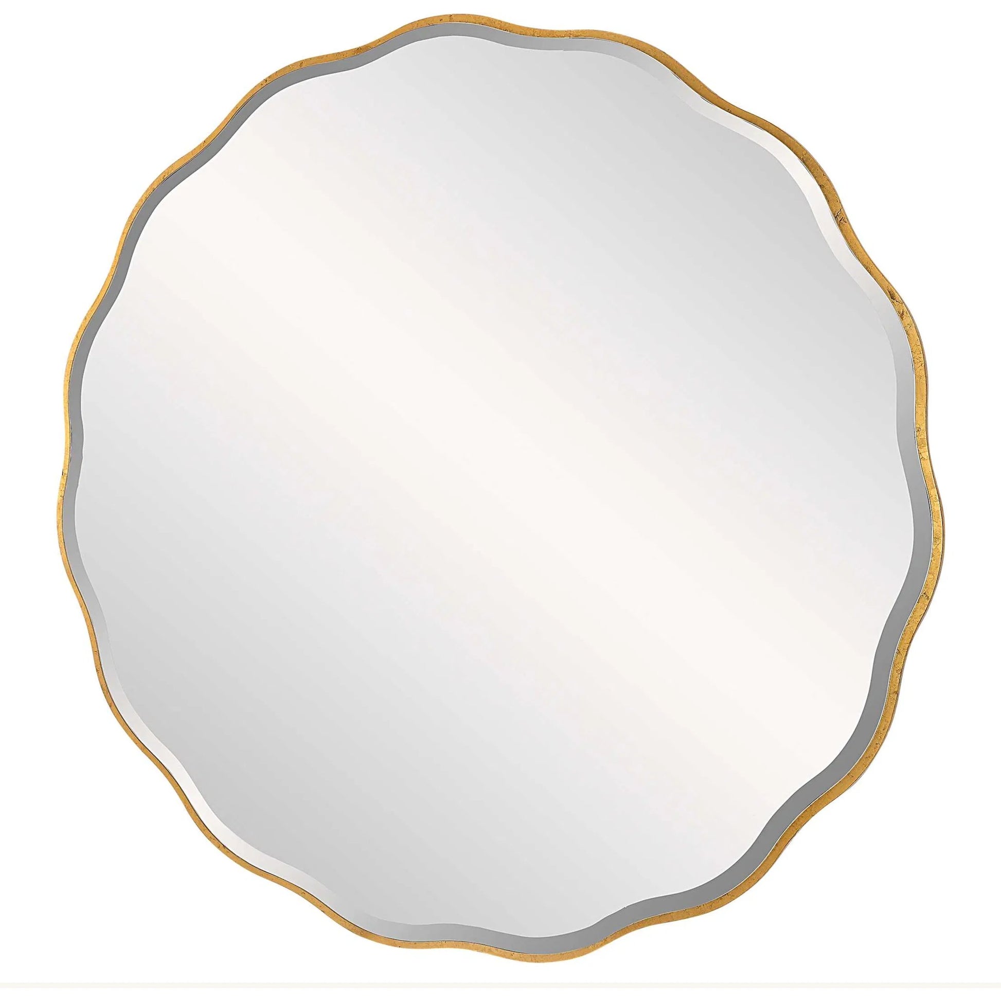 Aneta Round Mirror by Uttermost in gold. Made from mdf, mirror in a modern style.