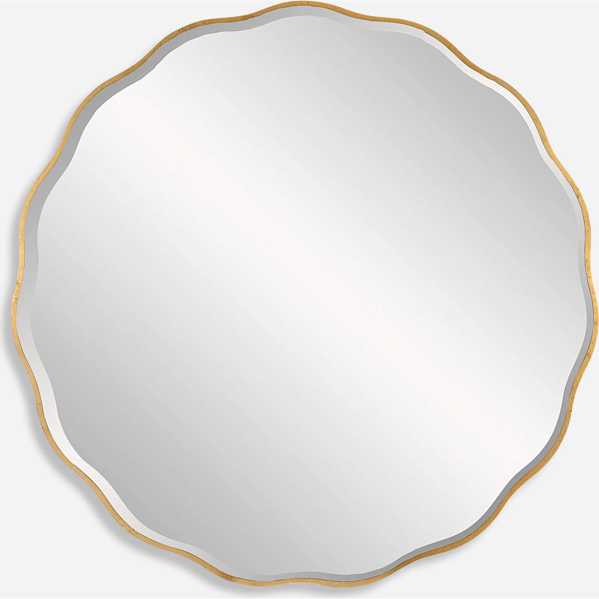 Aneta Round Mirror by Uttermost in gold. Made from mdf, mirror in a modern style.