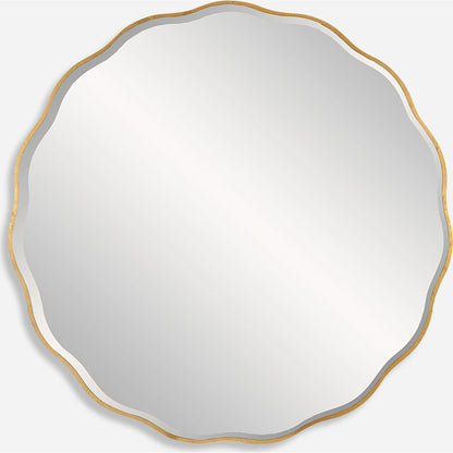 Aneta Round Mirror by Uttermost in gold. Made from mdf, mirror in a modern style.