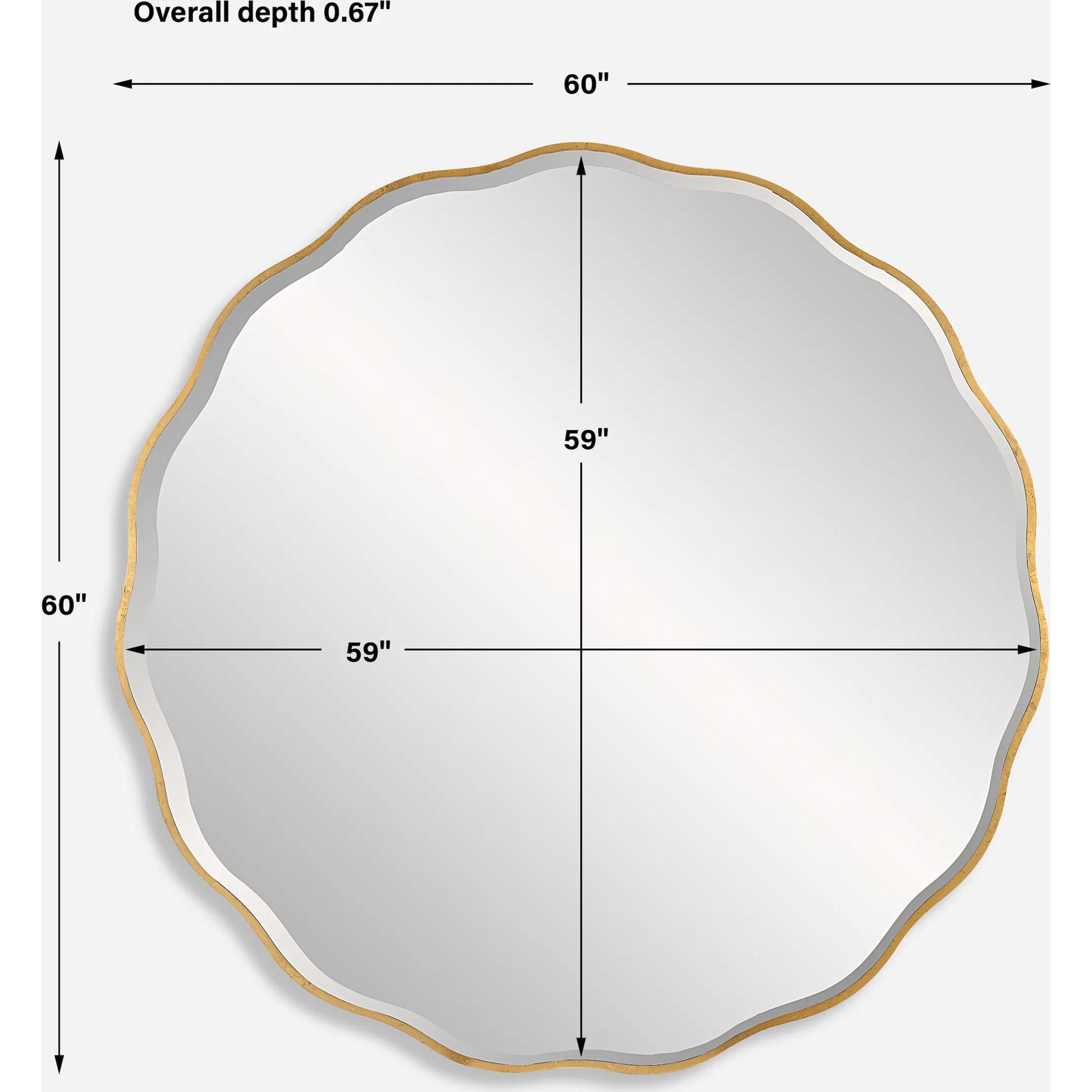 Aneta Round Mirror by Uttermost in gold. Made from mdf, mirror in a modern style.