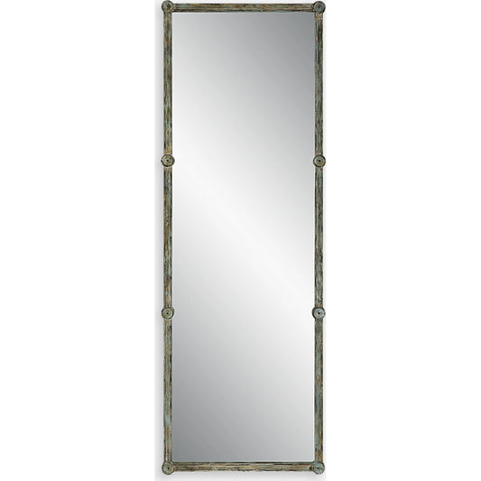 Gattola Dressing Mirror by Uttermost in gray wash. Made from pine wood, resin, mirror, mdf, iron in a modern style.