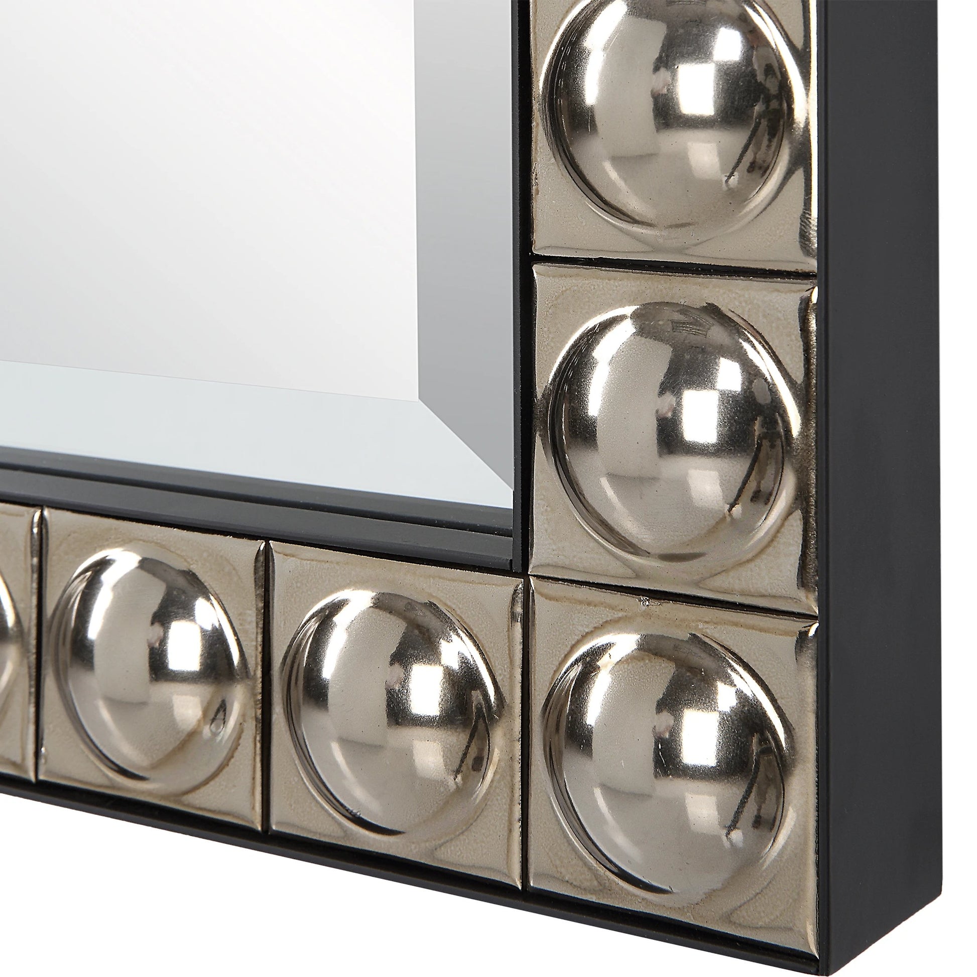 Silvio Tiled Vanity Mirror by Uttermost in antiqued silver-champagne. Made from iron, ceramic, mirror, mdf in a modern style.