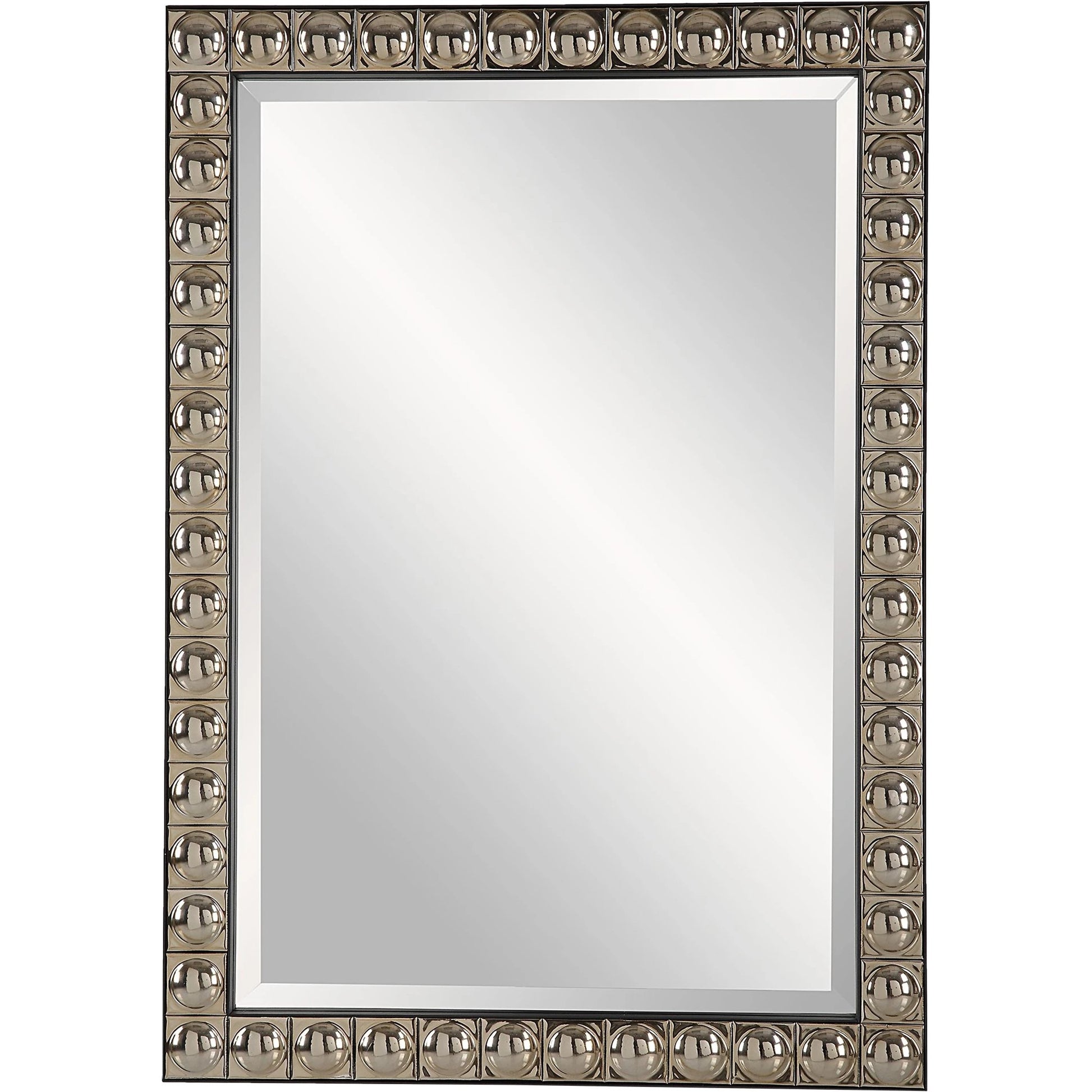 Silvio Tiled Vanity Mirror by Uttermost in antiqued silver-champagne. Made from iron, ceramic, mirror, mdf in a modern style.