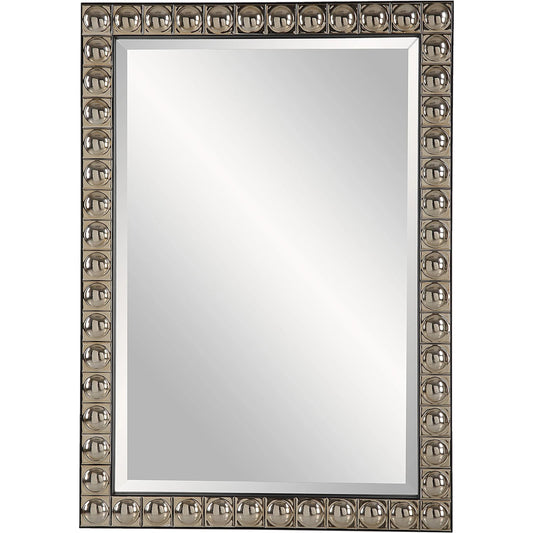 Silvio Tiled Vanity Mirror by Uttermost in antiqued silver-champagne. Made from iron, ceramic, mirror, mdf in a modern style.