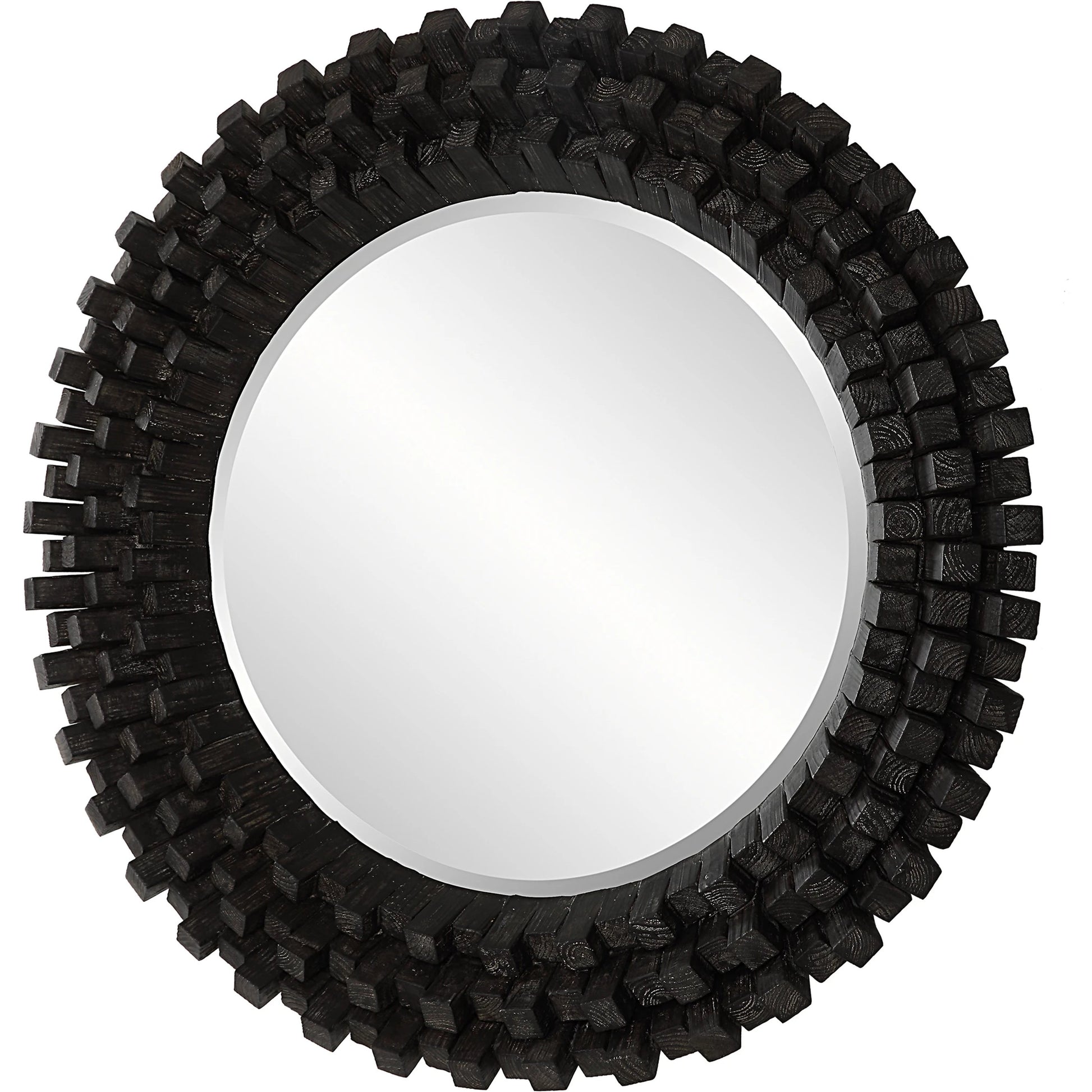 Circle of Piers Round Mirror by Uttermost in ebony. Made from fir, mirror, mdf in a modern style.