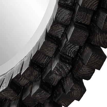 Circle of Piers Round Mirror by Uttermost in ebony. Made from fir, mirror, mdf in a modern style.