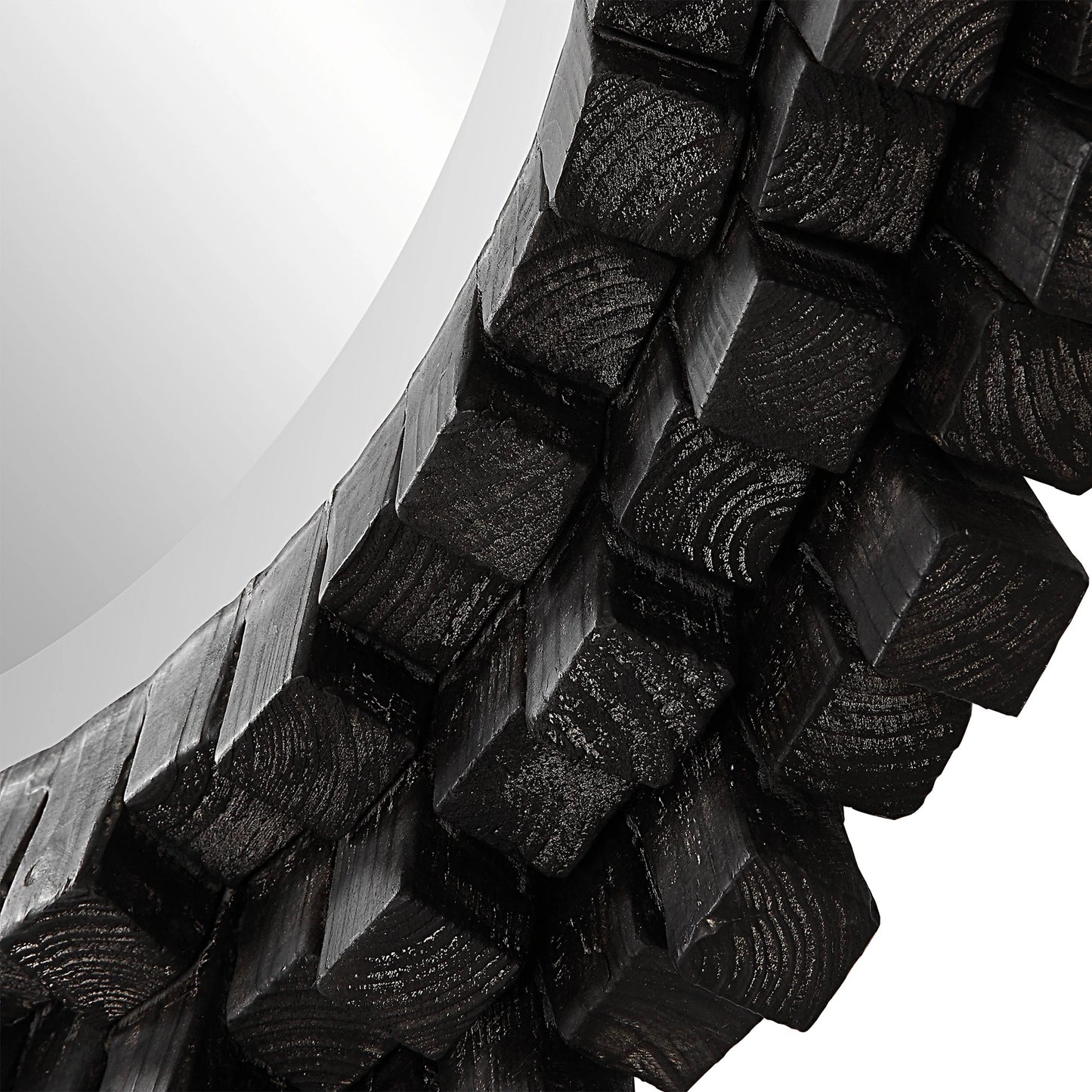 003 SI-2146805 | Lifestyle | Circle of Piers Round Mirror by Uttermost in ebony. Made from fir, mirror, mdf in a modern style.