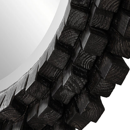 Circle of Piers Round Mirror by Uttermost in ebony. Made from fir, mirror, mdf in a modern style.