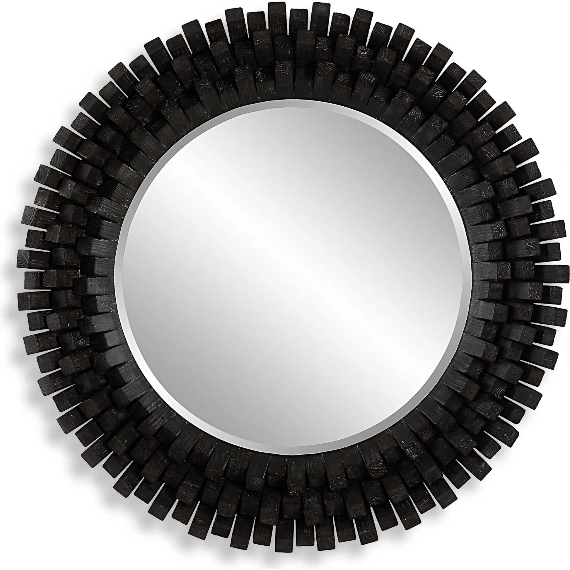 Circle of Piers Round Mirror by Uttermost in ebony. Made from fir, mirror, mdf in a modern style.