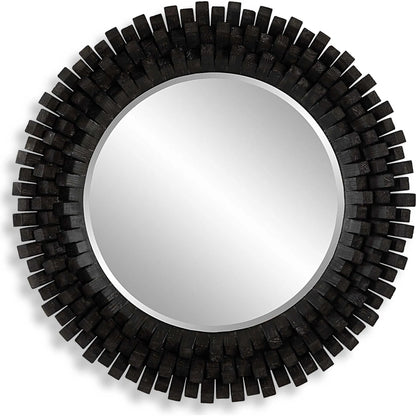 Circle of Piers Round Mirror by Uttermost in ebony. Made from fir, mirror, mdf in a modern style.