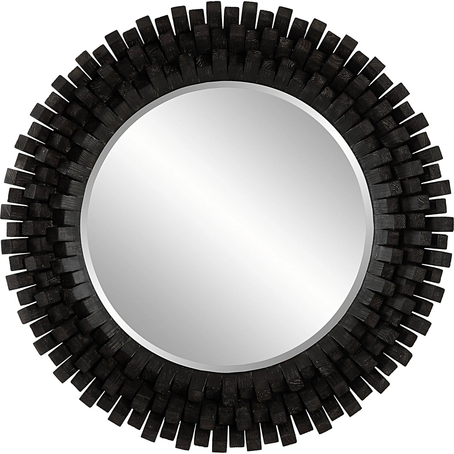 001 SI-2146805 | Primary Silo | Circle of Piers Round Mirror by Uttermost in ebony. Made from fir, mirror, mdf in a modern style.