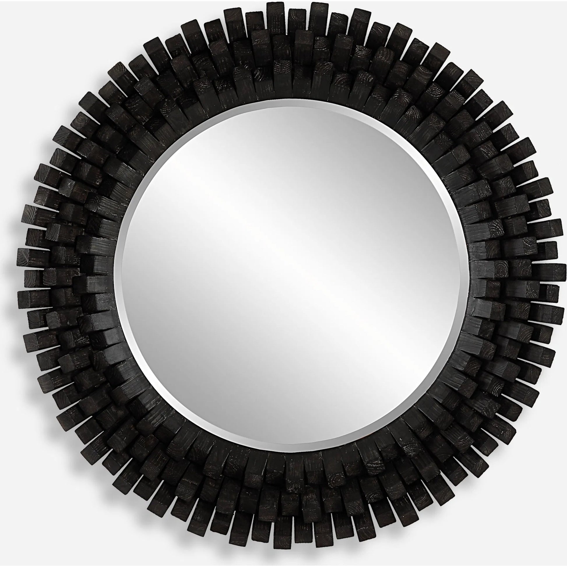 Circle of Piers Round Mirror by Uttermost in ebony. Made from fir, mirror, mdf in a modern style.