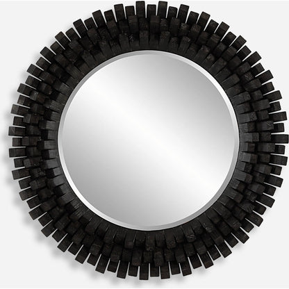 Circle of Piers Round Mirror by Uttermost in ebony. Made from fir, mirror, mdf in a modern style.