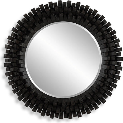 Circle of Piers Round Mirror by Uttermost in ebony. Made from fir, mirror, mdf in a modern style.