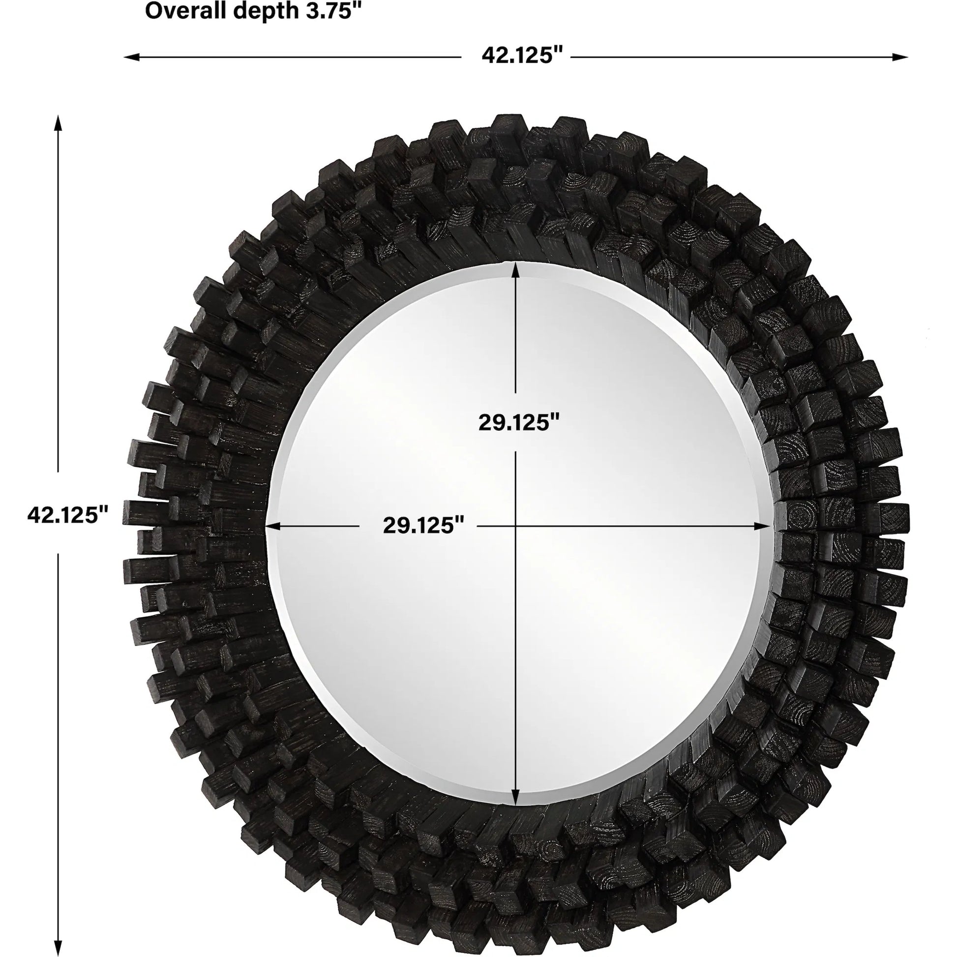 Circle of Piers Round Mirror by Uttermost in ebony. Made from fir, mirror, mdf in a modern style.