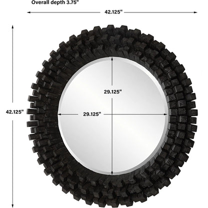 Circle of Piers Round Mirror by Uttermost in ebony. Made from fir, mirror, mdf in a modern style.