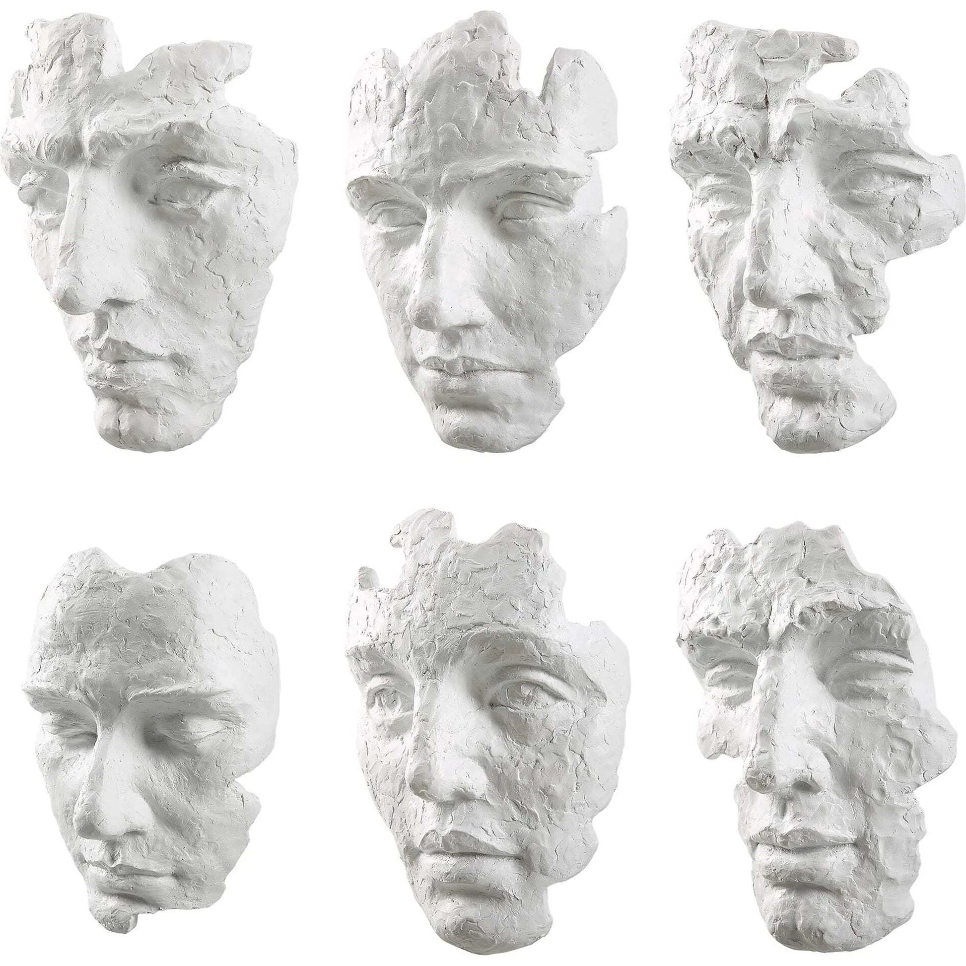 Self-Portrait Mask Wall Decor by Uttermost in white. Made from polyresin in a modern style.