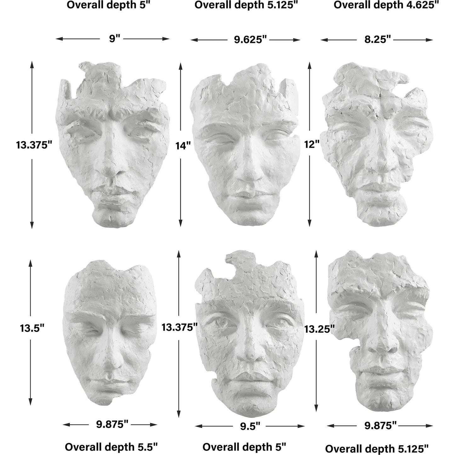 007 SI-2146801 | Unknown | Self-Portrait Mask Wall Decor by Uttermost in white. Made from polyresin in a modern style.