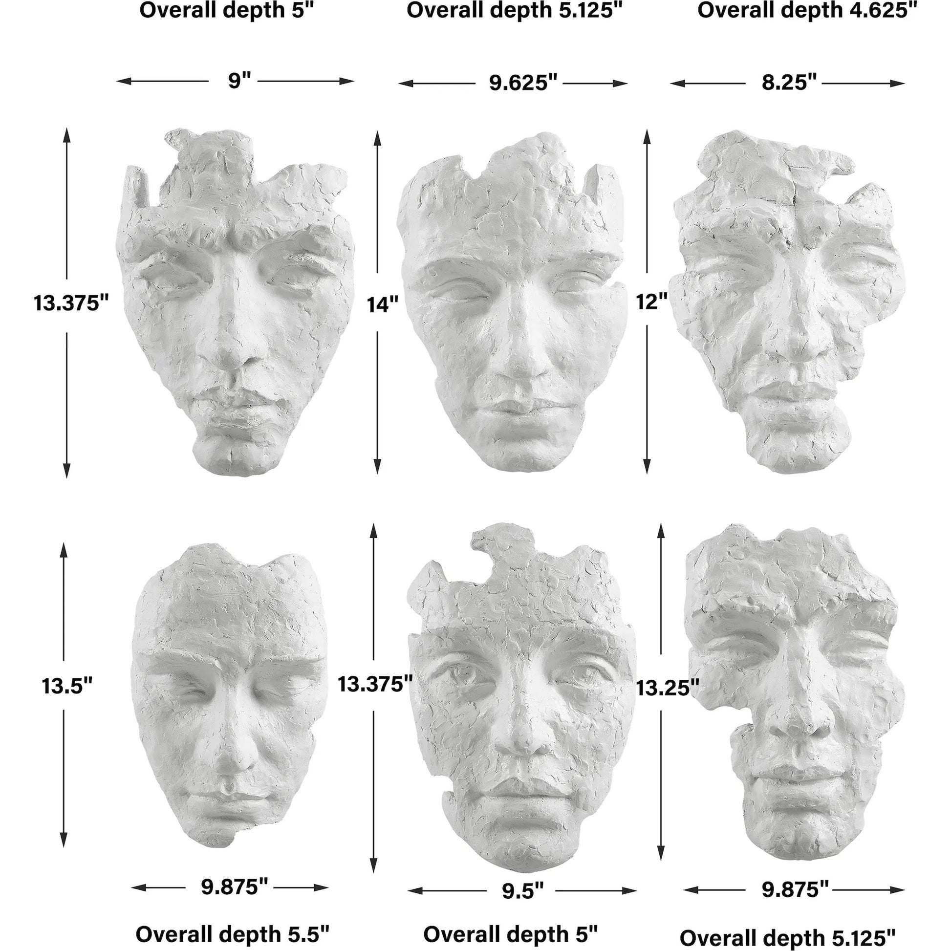 Self-Portrait Mask Wall Decor by Uttermost in white. Made from polyresin in a modern style.