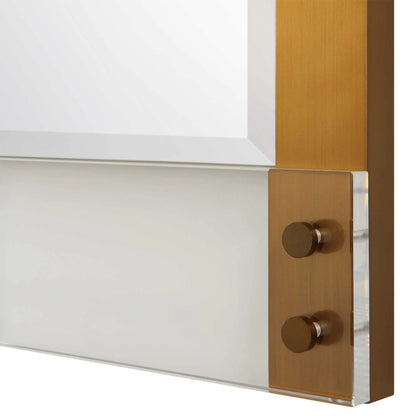 Nera Plated Mirror by Uttermost in brass. Made from stainless steel, acrylic, mirror, mdf in a modern style.