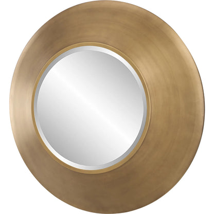 Contessa Round Mirror by Uttermost in gold. Made from mirror, iron in a modern style.