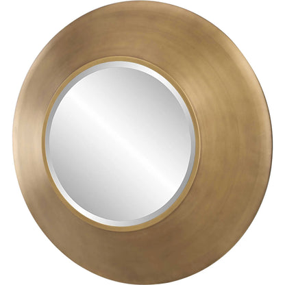 Contessa Round Mirror by Uttermost in gold. Made from mirror, iron in a modern style.