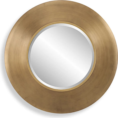 Contessa Round Mirror by Uttermost in gold. Made from mirror, iron in a modern style.