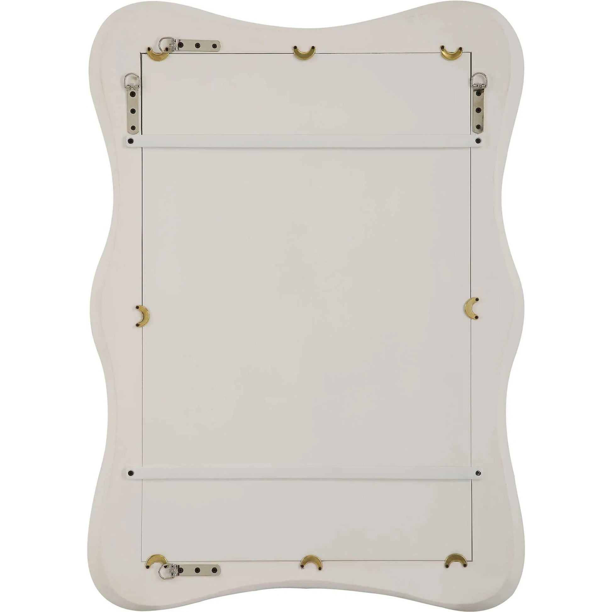 Whitehaven Wavy Rectangle Mirror by Uttermost in white. Made from resin, glass, mdf in a modern style.