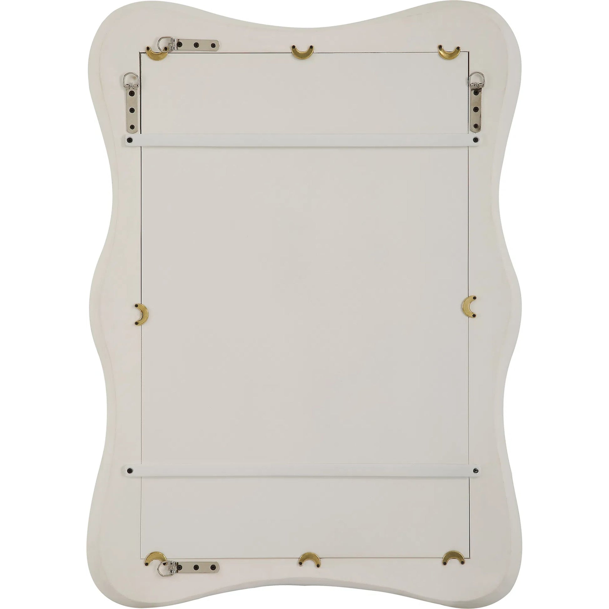 Whitehaven Wavy Rectangle Mirror by Uttermost in white. Made from resin, glass, mdf in a modern style.