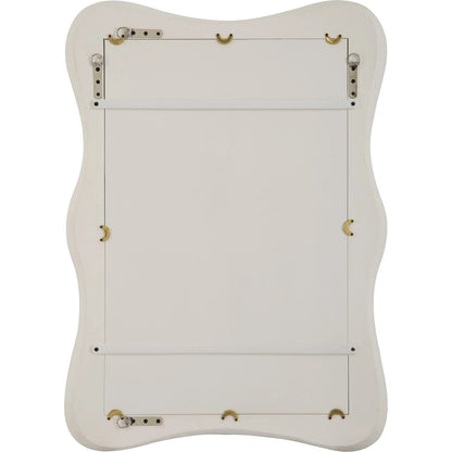 Whitehaven Wavy Rectangle Mirror by Uttermost in white. Made from resin, glass, mdf in a modern style.