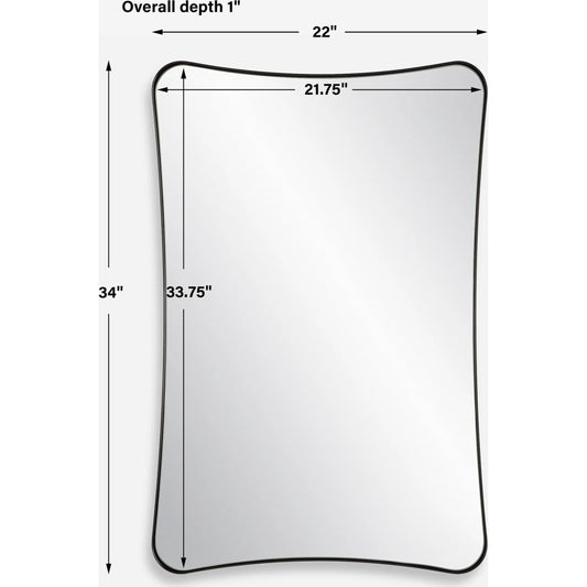 Loudon Vanity Mirror by Uttermost in black. Made from iron, mdf, glass in a transitional style.