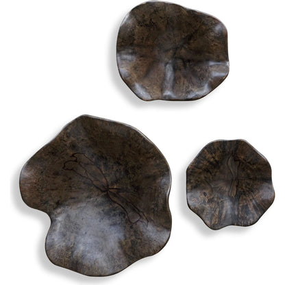 Two Wood Wall Art by Uttermost in brown. Made from tamarind wood in a modern style.
