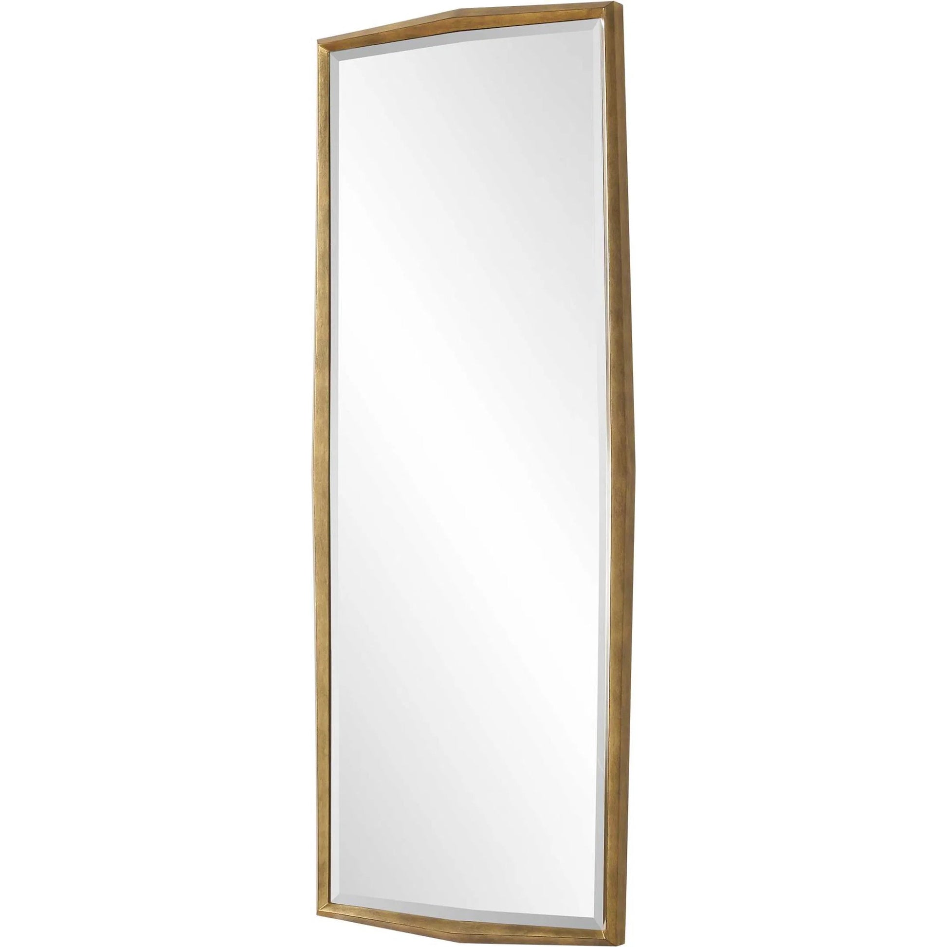 On Point Dressing Mirror by Uttermost in gold leaf. Made from mirror, mdf in a transitional style.