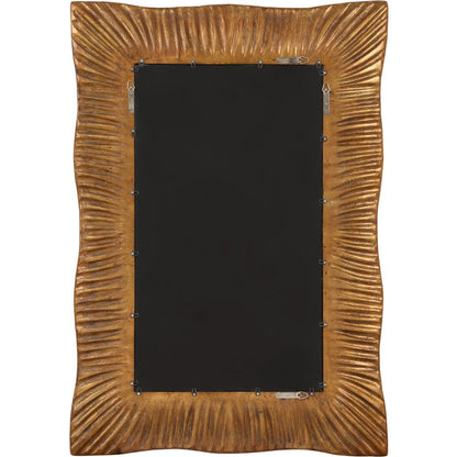 Emerson Scalloped Antique Mirror by Uttermost in gold leaf. Made from resin, mirror, mdf, iron in a modern style.