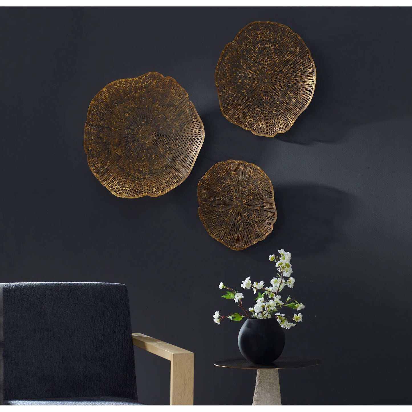 002 SI-2262098 | Lifestyle | Radiance Wall Decor by Uttermost in gold. Made from iron in a cottage & farmhouse style.