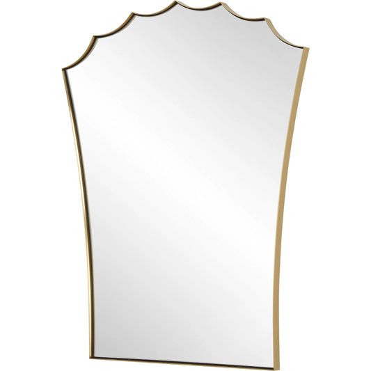 Monarch Scalloped Arched Vanity Mirror by Uttermost in brass. Made from stainless steel, mirror, mdf in a unique style.