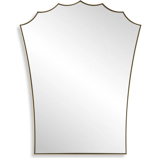 Monarch Scalloped Arched Vanity Mirror by Uttermost in brass. Made from stainless steel, mirror, mdf in a transitional style.