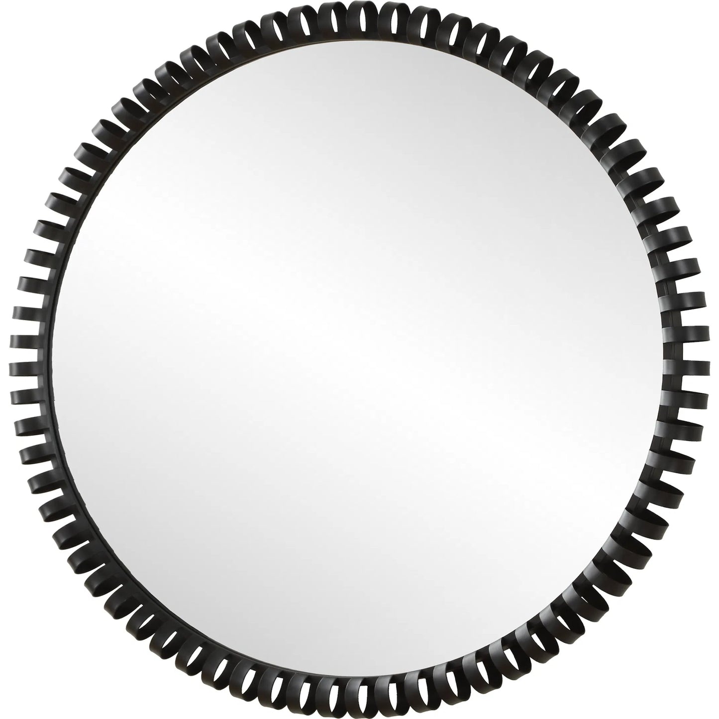 001 SI-2262144 | Primary Silo | Corona Modern Round Mirror by Uttermost in iron. Made from mirror, iron, mdf in a modern style.