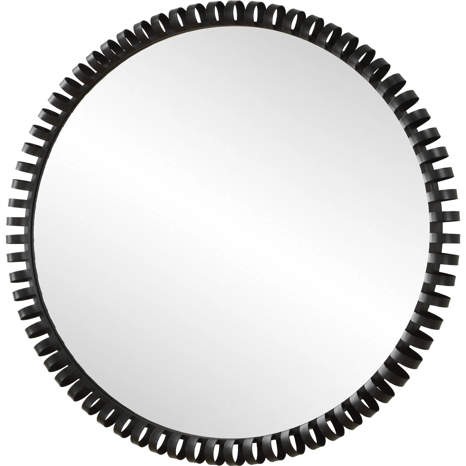 Corona Modern Round Mirror by Uttermost in iron. Made from mirror, iron, mdf in a modern style.